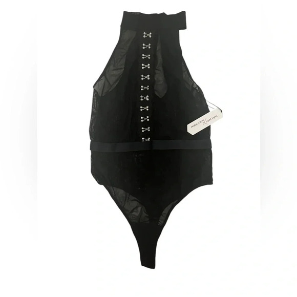 NWT Hanky Panky x Prabal Gurung Hook-&-Eye Halter Bodysuit M - Picture 2 of 5